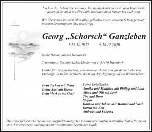 Read more about the article Nachruf – Georg „Schorsch“ Ganzleben