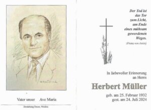 Mehr über den Artikel erfahren Nachruf auf Herbert Müller